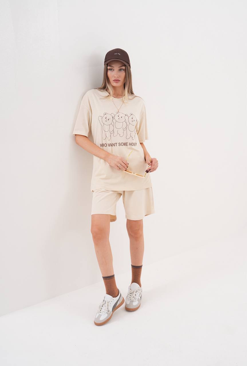 Relaxed Fit T-Shirt & Shorts Set - 2180