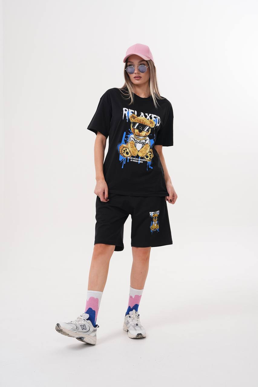 Relaxed Fit T-Shirt & Shorts Set - 2181