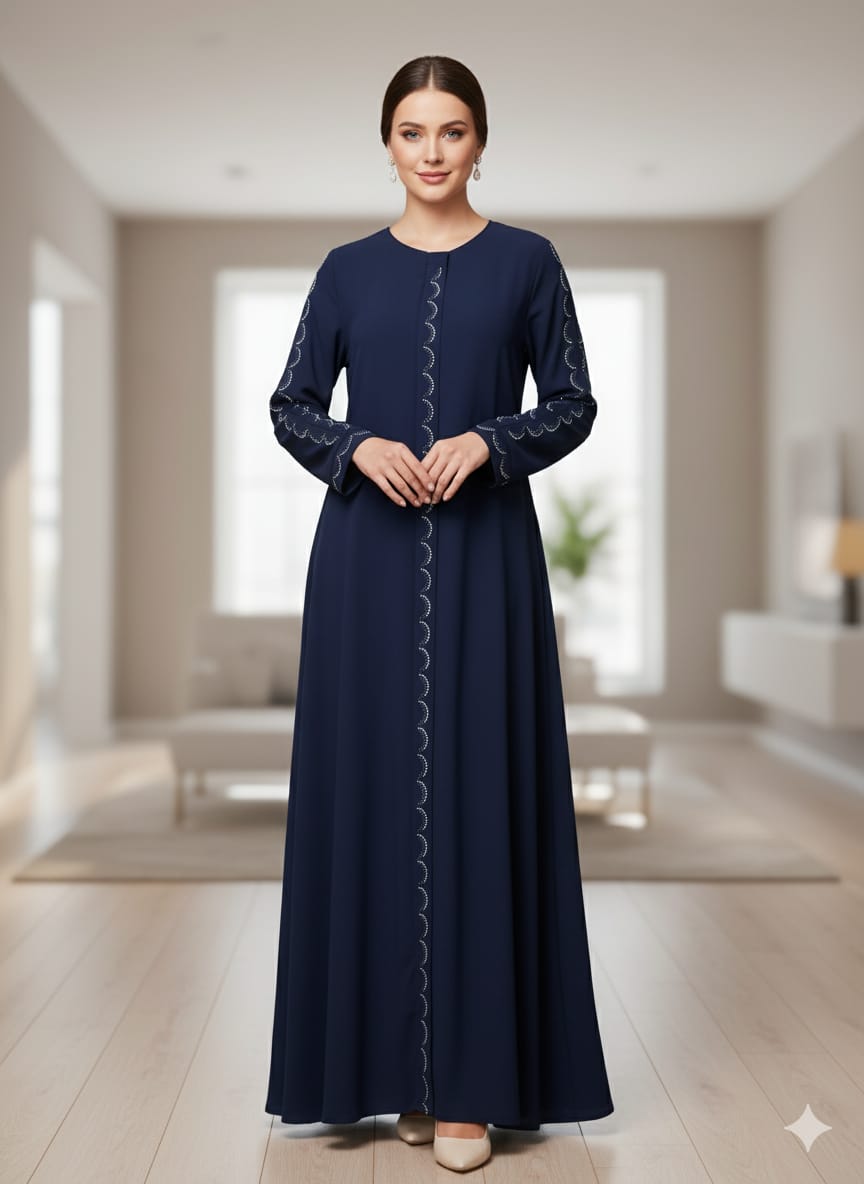 Modern Turkish Abaya with Pockets - 2428