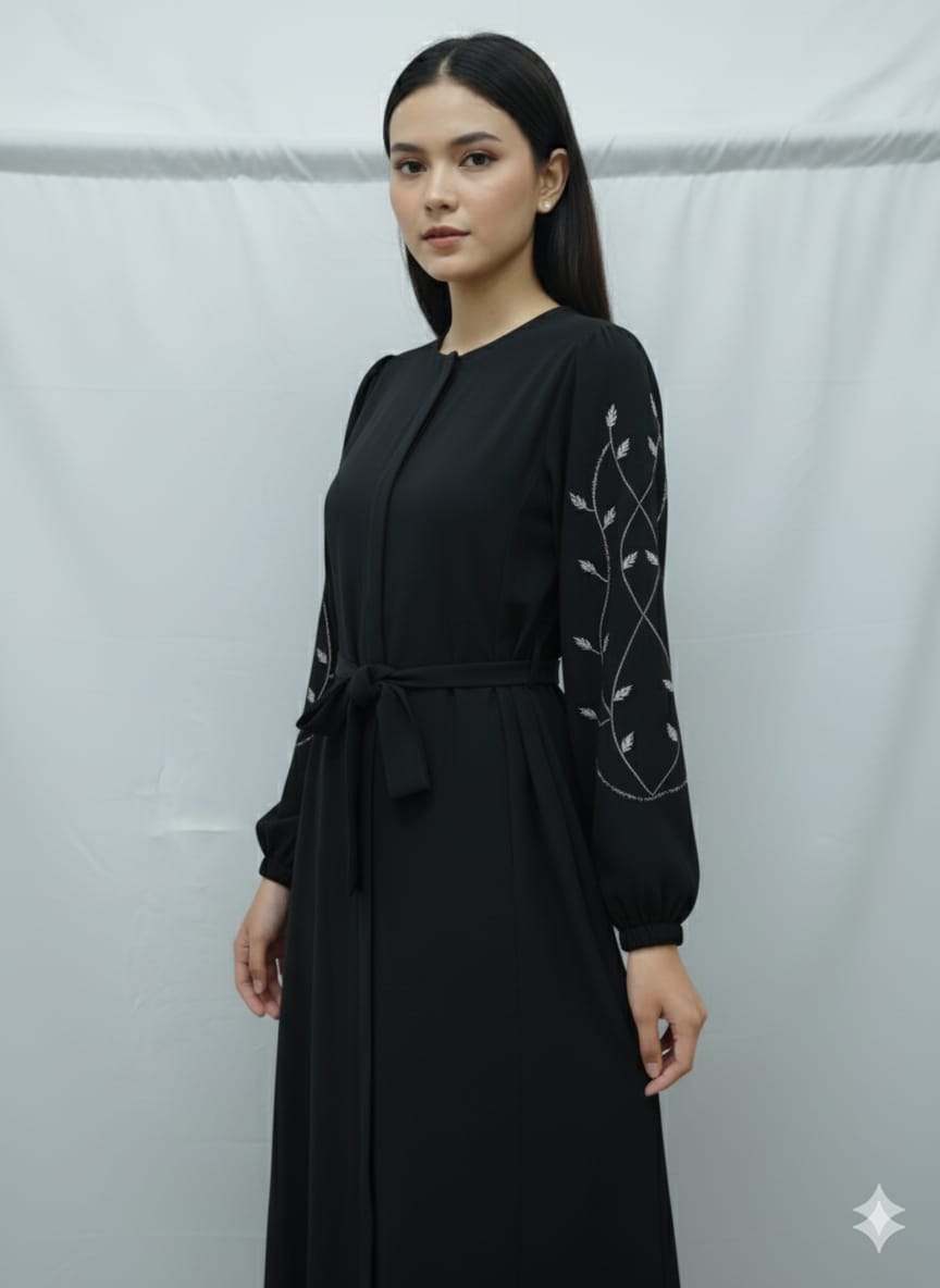 Modern Turkish Abaya with Pockets - 2396