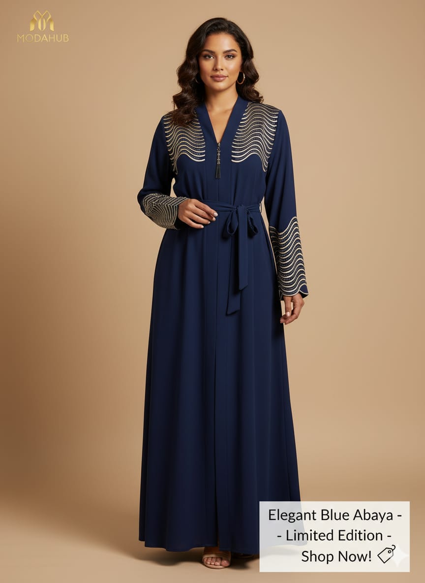 The Crystal Wave Abaya: A Luxurious Design from Turkey - MDN-004
